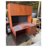 Wood Office Desk with Hutch