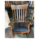 Wooden Rocking Chair with Black Cushion