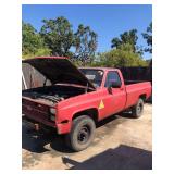 1985 Red Chevrolet Pickup Truck - Project Vehicle