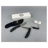 Buckmasters Knife Lot with Sheath & Mini Knife