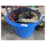 Tub of Wire, Electrical Cords and Cables