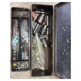 Metal Tool Box with Drill Chucks and Additional Hardware