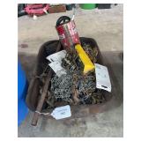 Assorted Chains, Lap Links, Light in metal container