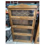Oak Barrister Bookcase with Glass Shelves