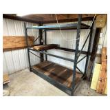 Industrial Metal Shelving Unit with Wood Shelves