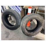 245/70 or 19.5 tires-2, one straight tread, one traction ￼tread, ￼