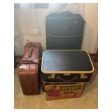 Mixed Luggage Collection - Rolling Suitcase, Garment Bag, Leather Suitcases and Purses