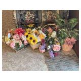Baskets of Artificial Flowers
