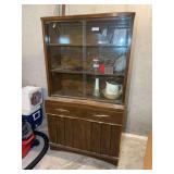 Display Cabinet with Sliding Glass Doors and Storage Base