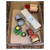 Lot of Toy Vehicles: Tonka Horse Trailer, Buddy L Truck, and More