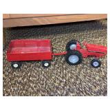Red International Tractor with Trailer Toy