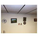 Variety of Home Decor Items - Plate, Wall Hangings, Figurines