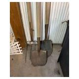 Lot of Shovels and Pitchfork - Farm Tools