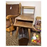 Wooden Side Table with Magazine Rack