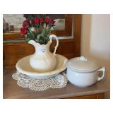 Royal Ironstone China Alfred Meakin Chamber Pot, wash basin & pitcher