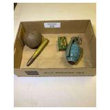 Mixed Military Collectibles - Grenade, Cannonball, Ammunition