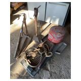 Mechanic and Automotive Tool Assortment: Jack, Creeper, Fuel Can, and More