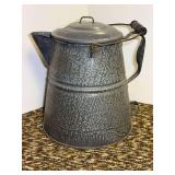 Speckled Gray Enamelware Coffee Pot