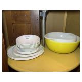 Pyrex Mixing Bowls and Corelle Dinnerware Set
