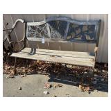 Decorative Garden Bench with Butterfly Design