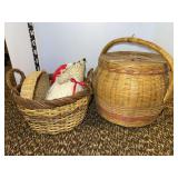 Woven Baskets with Stuffed Animal