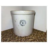 3 Gallon Buckeye Pottery Co. Crock, Macomb, IL