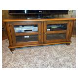 Wooden TV Stand with Glass Doors