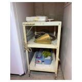 Metal Rolling Cart with Assorted Items