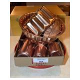 Copper Baking Pans, Aluminum Hand-Wrought Tray, and Decorated Serving Trays