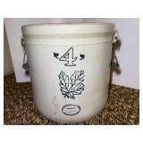 4 Gallon Western Stoneware Crock with Maple Leaf