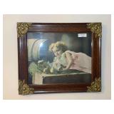 Framed Print of Girl with Chicks