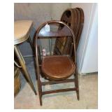 Set of Five Wooden Folding Chairs