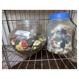 Two Jars Filled with Buttons