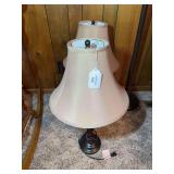 Pair of Table Lamps with Tan Shades