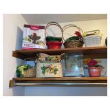 Better Homes and Gardens Hurricane Candleholder Set & Decorative Wedding Cake Topper, misc. baskets