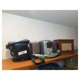 GPX Stereo System, Polaroid One Step Camera, Camera Bag, and Storage Box