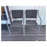 Pair of Outdoor Wicker Type Chairs