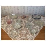 Assorted Pressed Glass Bowls and Dishes