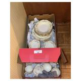 Eggshell Nautilus Dish Set with Floral Pattern and Gold Trim