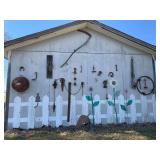 Assorted Rustic Metal Farm Implements and Tools