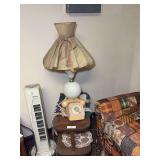 Vintage Rotary Phone, Table Lamp & Side Table Lot