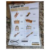 Attachment set for CAT 301 excavator  set includes 3 buckets, ripper, grabber rake, auger, drill rod as well as pins and hydraulic hoses