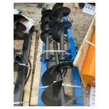 Skid steer auger attachment with  3 bits