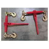 Ratchet Load Binder 3/8"-1/2" With Hooks, Qty 2