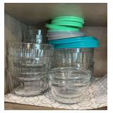 Glass Storage Containers & Assorted Stemware