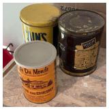 3 Vintage coffee cans