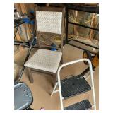 Folding dining room chair and stepstool