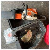 Stihl MS180 C Chainsaw & gas cans