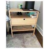 Matching set of blond end tables (no contents)