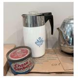 Vintage coffee pots, and coffee tins